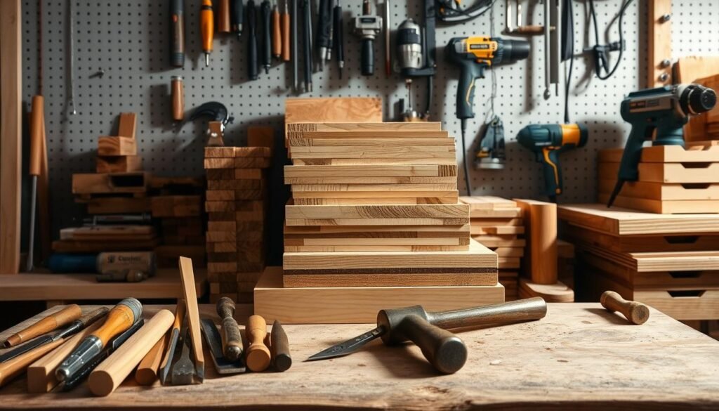 woodworking tools and materials