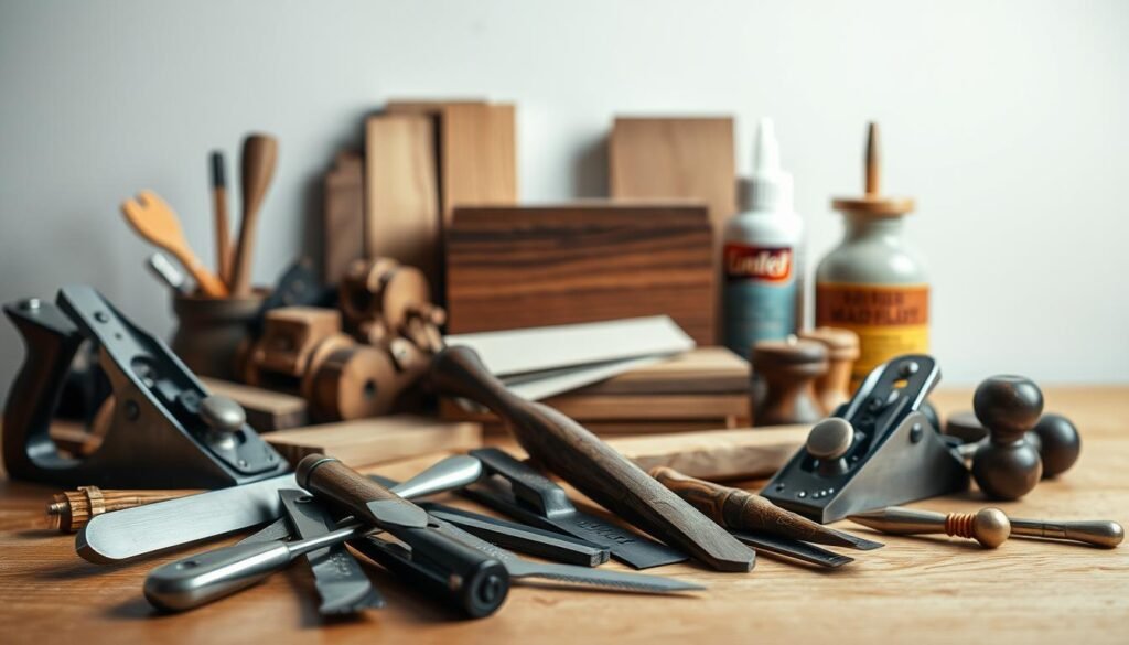 woodworking tools and materials