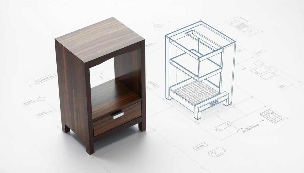 modern nightstand blueprint